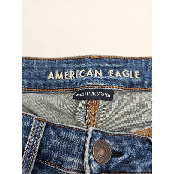American Eagle Outfitters Women's Size 6 Next Level Distressed Midi Jean Shorts - Picture 2 of 8